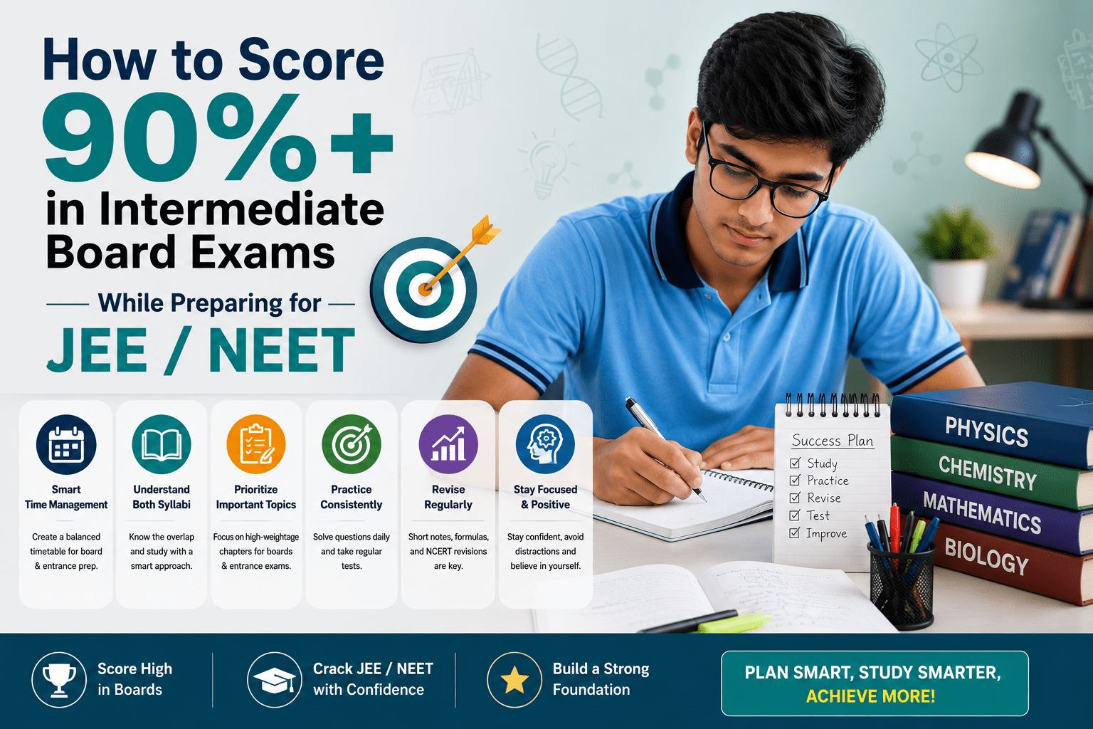 How to Score 90%+ in Intermediate Board Exams While Preparing for JEE / NEET